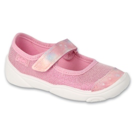 Chinelos infantis Befado rosa 209P039 com velcro 1 Chinelos infantis Befado rosa 209P039 com velcro 1