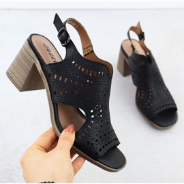 Sandálias femininas com o aberto Black Jezzi 24125 preto 1