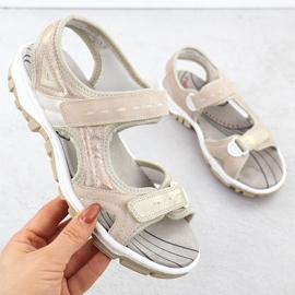 Sandálias esportivas femininas com pó rosa Rieker 68866-31 1