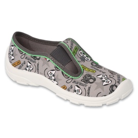 Chinelos infantis Befado, cinza 975X188, com aplicações coloridas 1 Chinelos infantis Befado, cinza 975X188, com aplicações coloridas 1