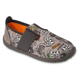 Chinelos infantis Befado, fundo elástico, 901X021, cinza 1