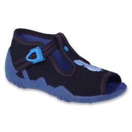 Chinelos infantis Befado com fecho 217P123, azul marinho 1