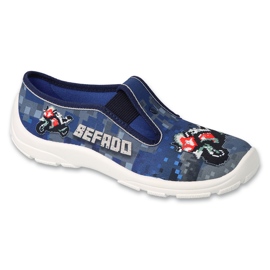 Slippers infantis de Befado 975Y178 Aplicação de motocicleta azul da Marinha 1