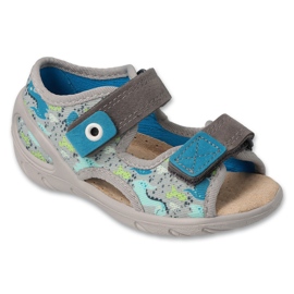 Sandálias infantis Befado Inserção de couro 065p164 cinza 1