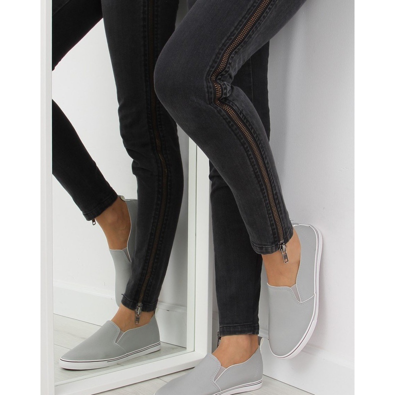 Cinza xl08p Tênis slip-on cinza granulado 2