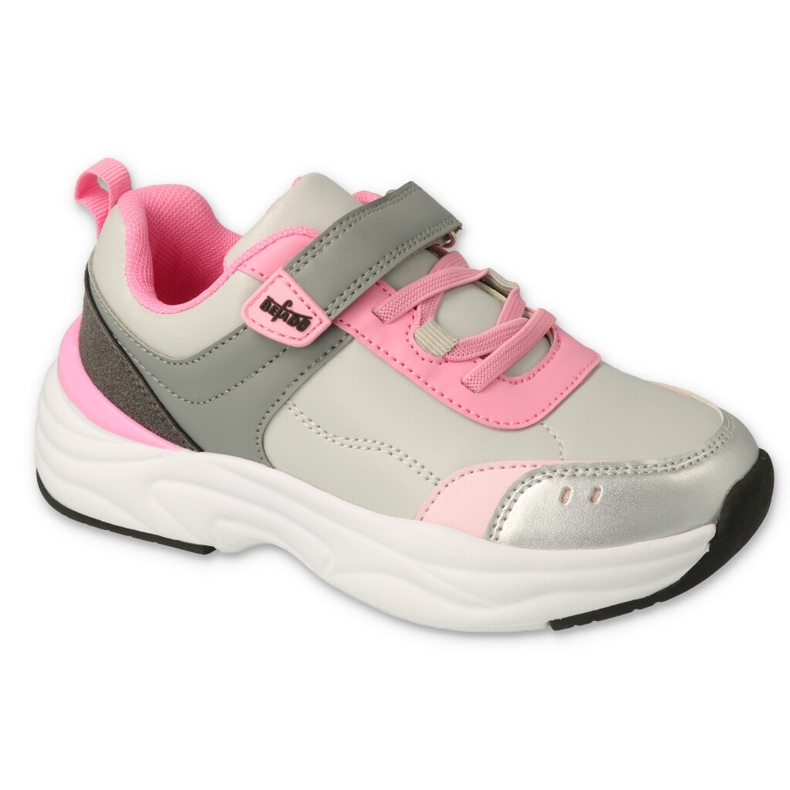 Esportes juvenis Befado com Velcro 516Q254 cinza e rosa 1