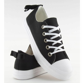 Tênis feminino preto com laço 8935 Preto 1