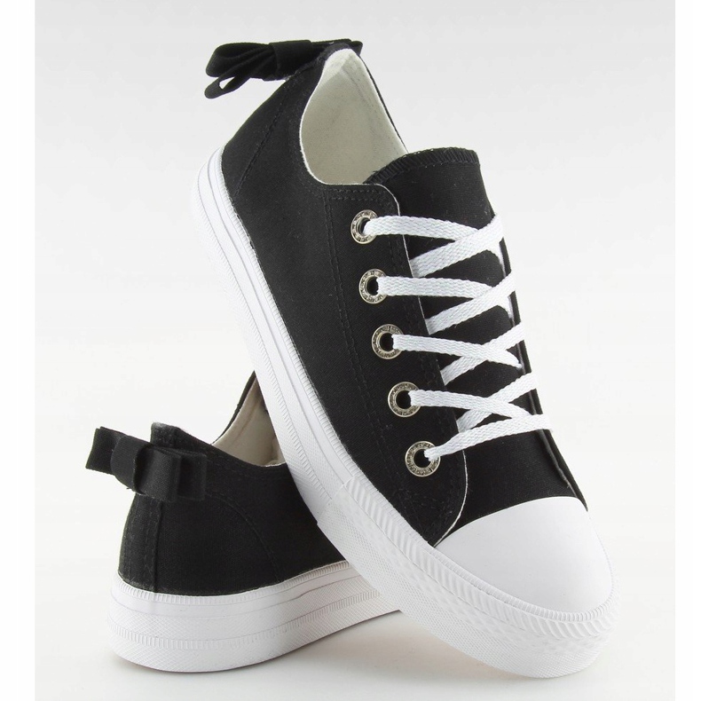 Tênis feminino preto com laço 8935 Preto 1