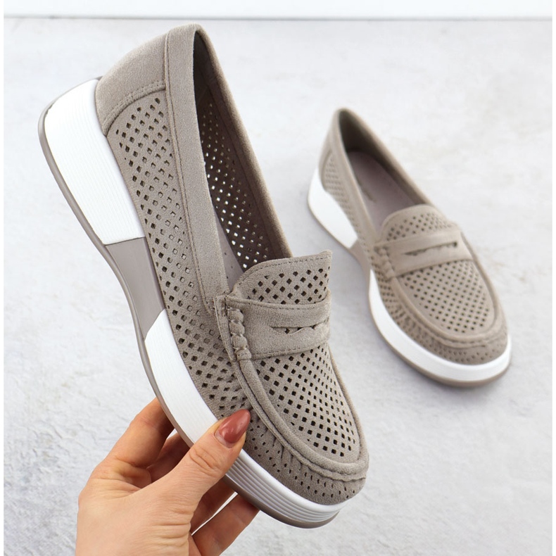 Sapatos Openwork Women no Sergio Leone 095h Gray Platform cinza 1