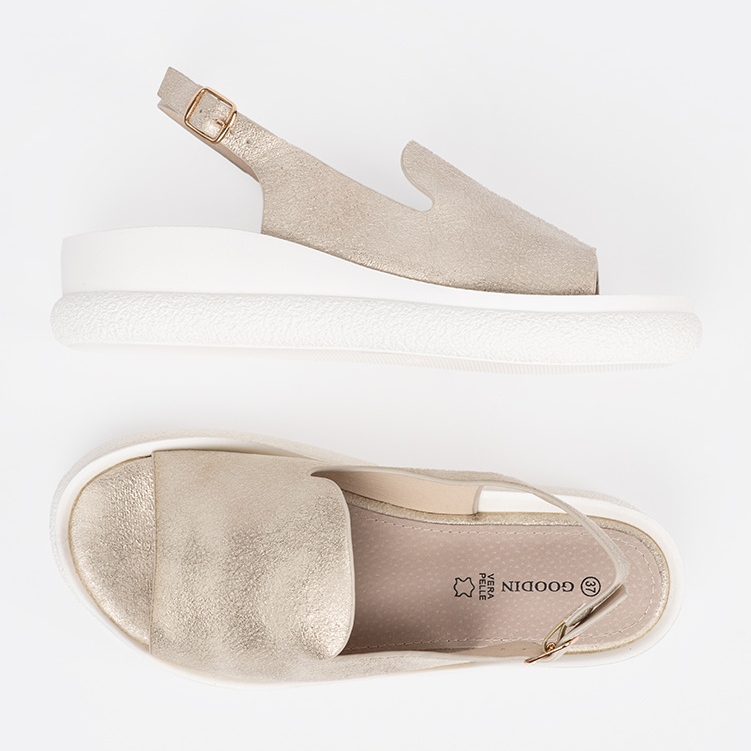 Goodin Sandálias femininas confortáveis ​​de ouro dourado 2