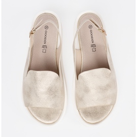 Goodin Sandálias femininas confortáveis ​​de ouro dourado 1