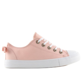 Tênis de mulher com laço rosa 8935 Rosa 1