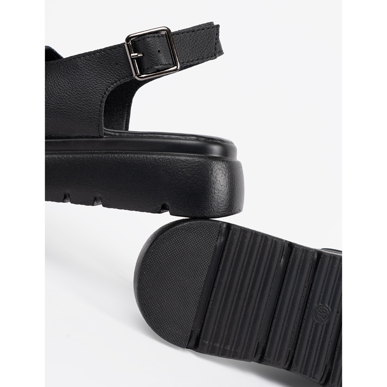 Goodin Sandálias clássicas pretas na plataforma preto 1