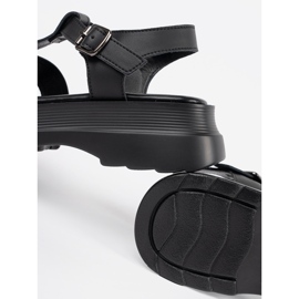 Goodin Sandálias pretas em uma sola grossa preto 1