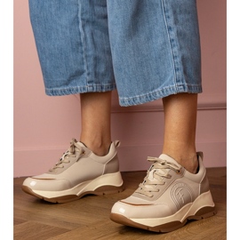 Tênis esportivos femininos bege 1