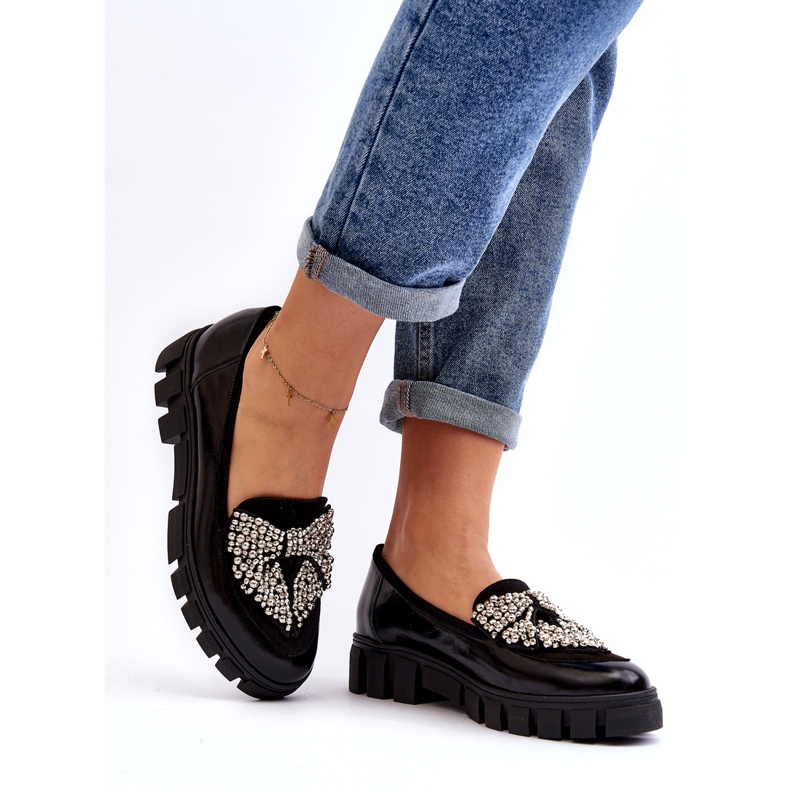 Mocassins femininos patenteados Laura Messi 2785 Preto 2