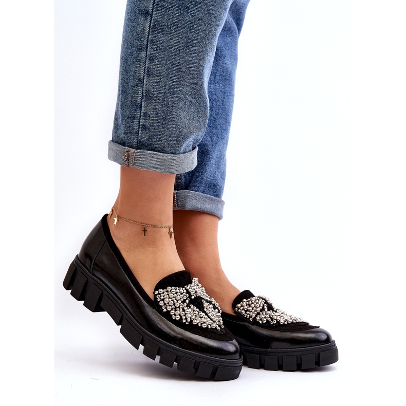 Mocassins femininos patenteados Laura Messi 2785 Preto 1