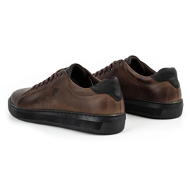 Polbut Sapatos de couro masculino 2109 marrom castanho 4