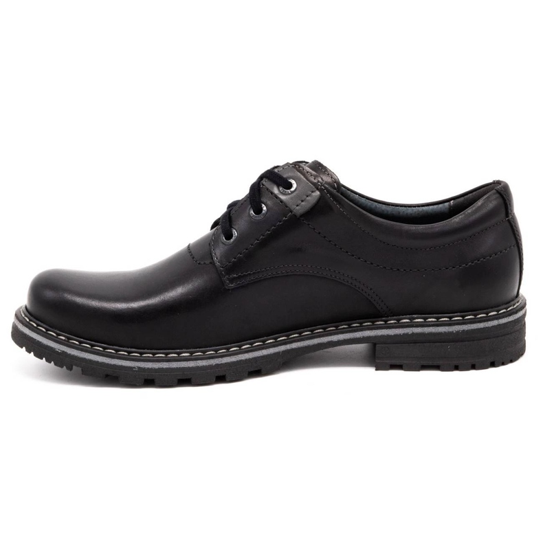 Kampol Sapatos masculinos de couro 32/15 preto 1