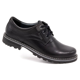 Kampol Sapatos masculinos de couro 32/15 preto 2