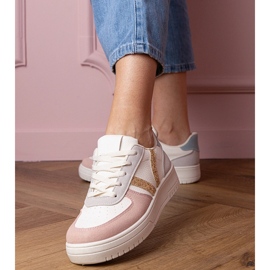 Tênis multicoloridos tênis decorados com glitter branco 1