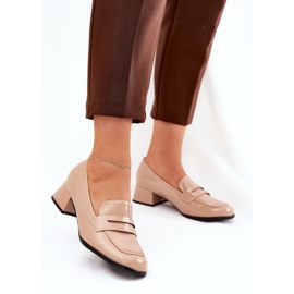 Bombas nuas pintadas de bainha bege 2