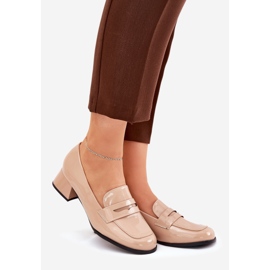 Bombas nuas pintadas de bainha bege 1