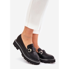 Mocas femininas decoradas com zircões negros preto 1