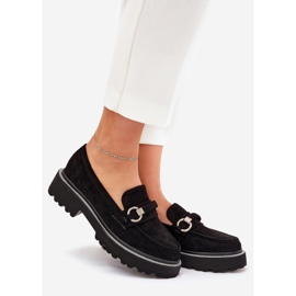 Mocas femininas decoradas com zircões negros preto 1