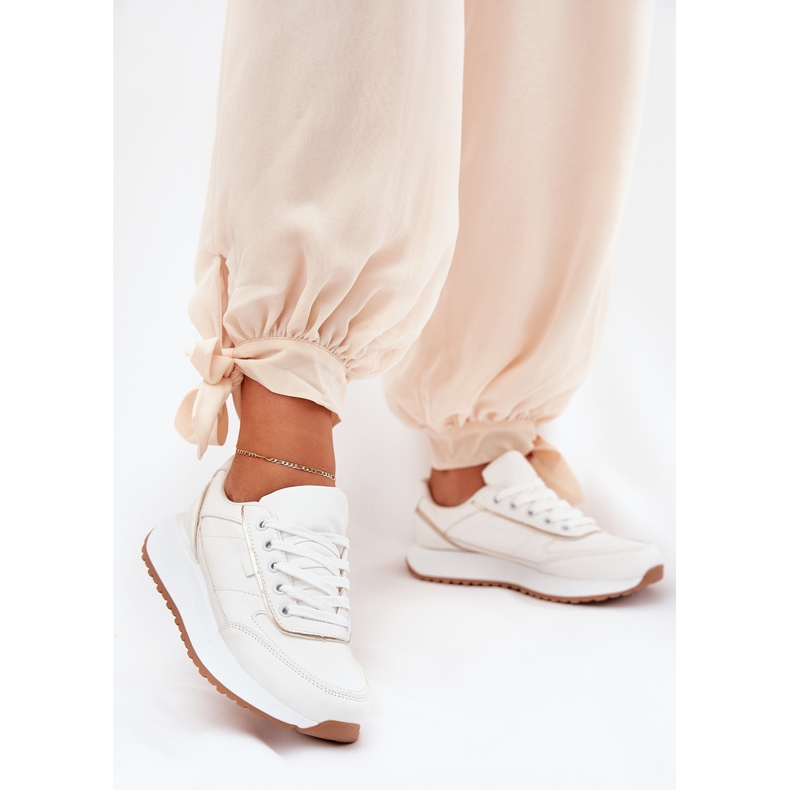 Sapatos esportivos femininos na plataforma branca branco 2