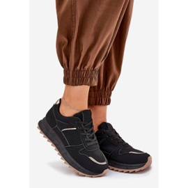 Sapatos esportivos femininos na plataforma preta preto 1