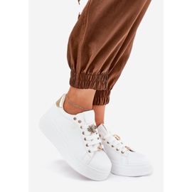 Tênis femininos na plataforma com pinos brancos 1