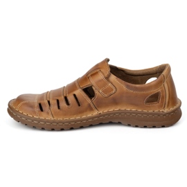 Joker Sapatos masculinos abertos 501j marrom claro 1
