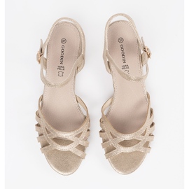 Goodin Sandálias de ouro com uma inserção de couro dourado 1