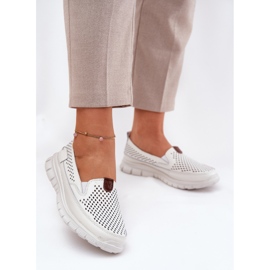 Openwork Vinceza 95336 Ballerinas naturais branco 2