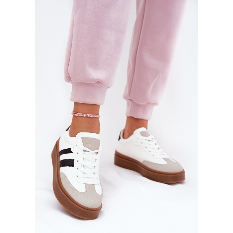 Evento Tênis femininos na plataforma com Eco Leather White branco 2