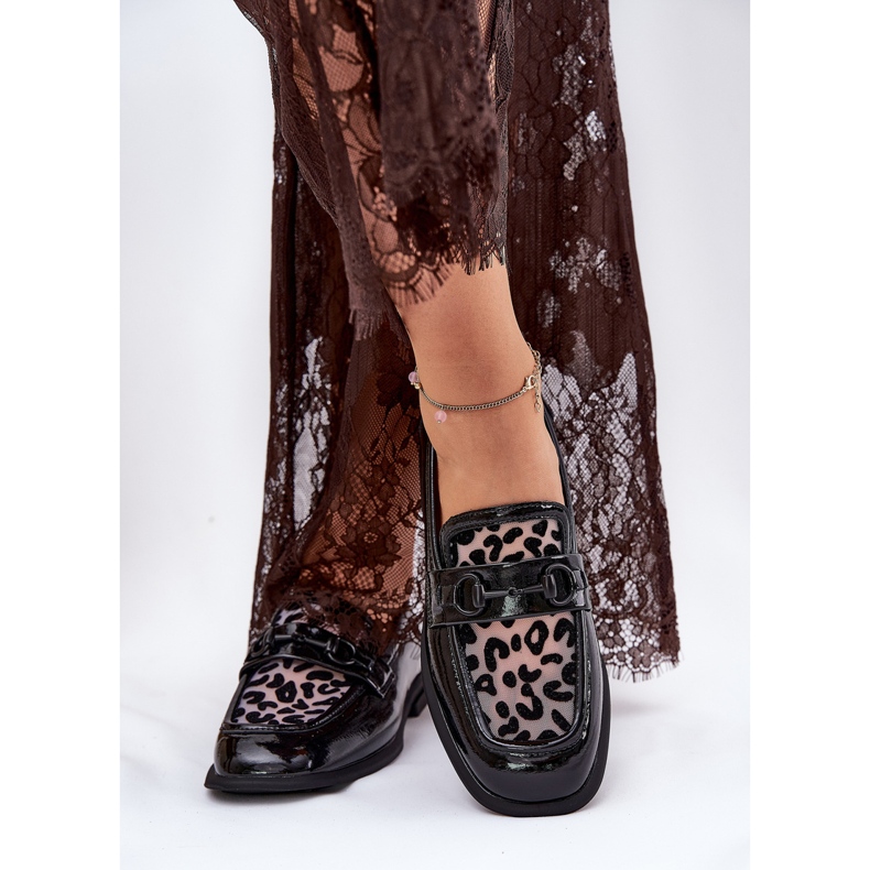 Mocas envernizados de couro com Vinceza Mesh 31931 Black preto 2