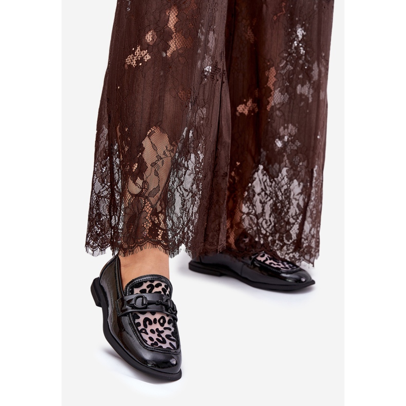 Mocas envernizados de couro com Vinceza Mesh 31931 Black preto 1