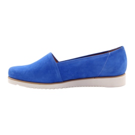 Badura Sapatos de couro feminino azul 2