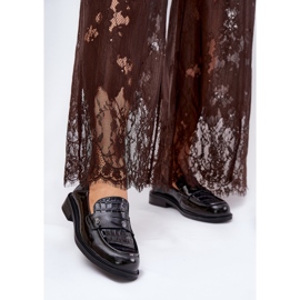 Pintado Vinceza 91125 Mocassins de couro femininos preto 2