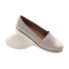 Sapatos femininos Badura bege e ouro dourado 3