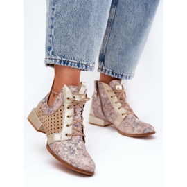 Botas de couro Maciejka Boots 05541-04 Beige-Gold bege 2