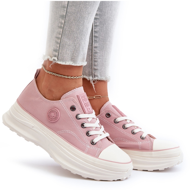 Tênis feminino com sola maciça Big Star NN274129 rosa 5