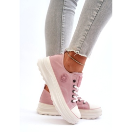 Tênis feminino com sola maciça Big Star NN274129 rosa 4