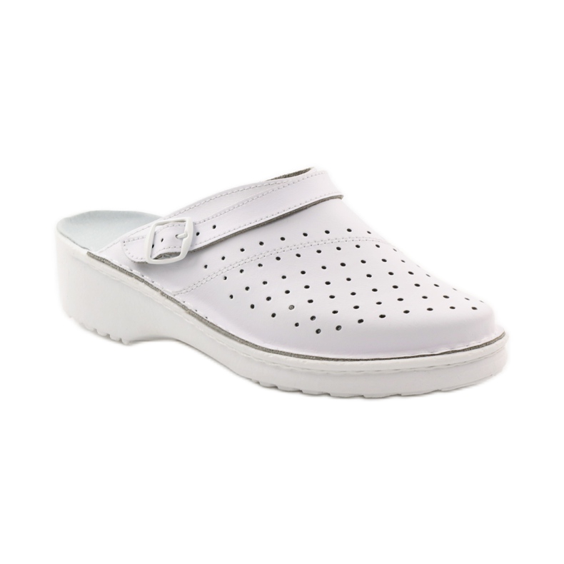 Chinelos brancos ortopédicos de cunha médica 1