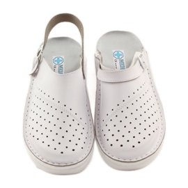 Chinelos brancos ortopédicos de cunha médica 4