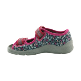 Sandálias de menina Befado 969x119 prado azul marinho rosa cinza 2