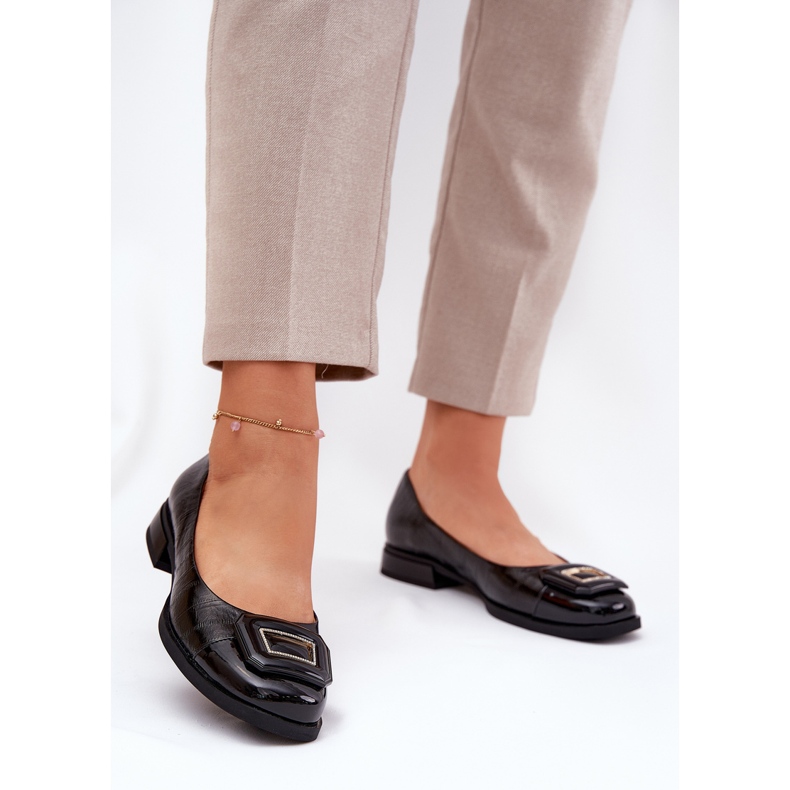 S.Barski Ballerinas de couro com decoração MK51-059 Black preto 2 S.Barski Ballerinas de couro com decoração MK51-059 Black preto 2