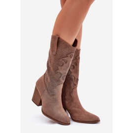 S.Barski Botas de cowboys abertos nas botas da S. Barski Hy51-606 Post Brown castanho 1