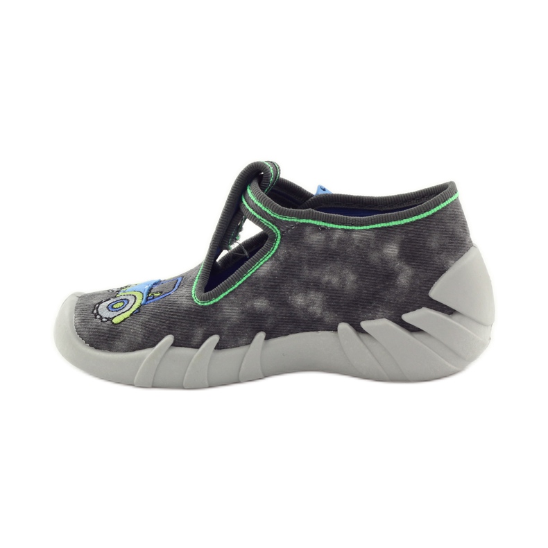 Chinelos de menino Befado 110p316 trator azul cinza verde 2